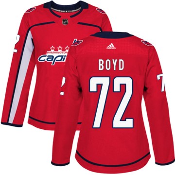 Authentic Adidas Women's Travis Boyd Washington Capitals Home Jersey - Red