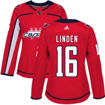 Authentic Adidas Women's Trevor Linden Washington Capitals Home Jersey - Red