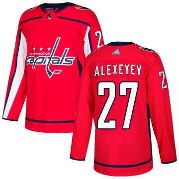 Authentic Adidas Youth Alexander Alexeyev Washington Capitals Home Jersey - Red