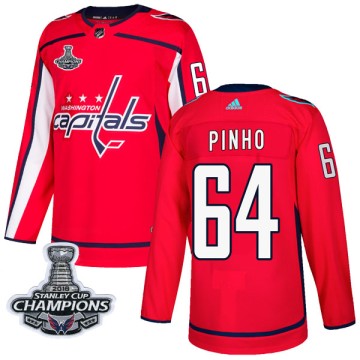 Authentic Adidas Youth Brian Pinho Washington Capitals Home 2018 Stanley Cup Champions Patch Jersey - Red