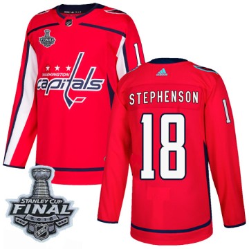 Authentic Adidas Youth Chandler Stephenson Washington Capitals Home 2018 Stanley Cup Final Patch Jersey - Red