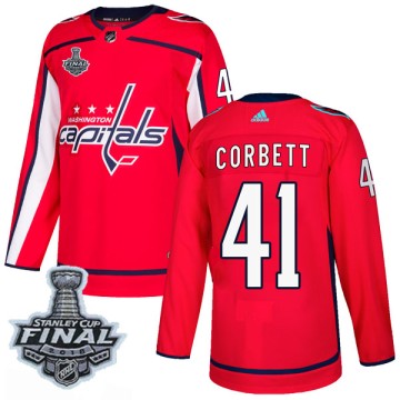Authentic Adidas Youth Cody Corbett Washington Capitals Home 2018 Stanley Cup Final Patch Jersey - Red