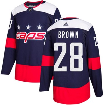 Authentic Adidas Youth Connor Brown Washington Capitals 2018 Stadium Series Jersey - Navy Blue