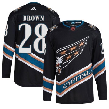 Authentic Adidas Youth Connor Brown Washington Capitals Reverse Retro 2.0 Jersey - Black