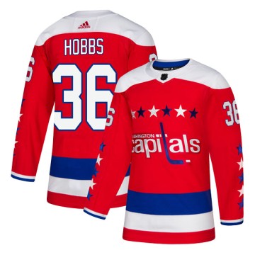 Authentic Adidas Youth Connor Hobbs Washington Capitals Alternate Jersey - Red