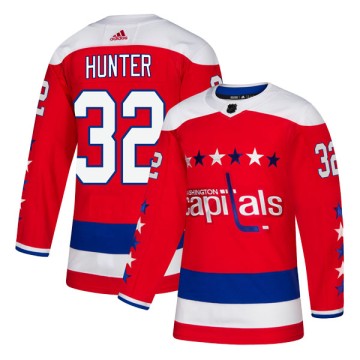 Authentic Adidas Youth Dale Hunter Washington Capitals Alternate Jersey - Red
