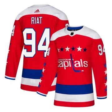 Authentic Adidas Youth Damien Riat Washington Capitals Alternate Jersey - Red