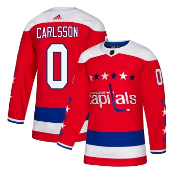 Authentic Adidas Youth Gabriel Carlsson Washington Capitals Alternate Jersey - Red