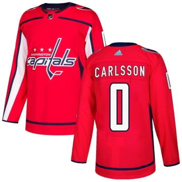 Authentic Adidas Youth Gabriel Carlsson Washington Capitals Home Jersey - Red