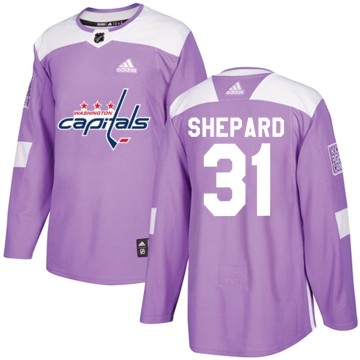 Authentic Adidas Youth Hunter Shepard Washington Capitals Fights Cancer Practice Jersey - Purple