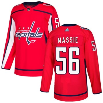 Authentic Adidas Youth Jake Massie Washington Capitals Home Jersey - Red