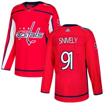 Authentic Adidas Youth Joe Snively Washington Capitals Home Jersey - Red