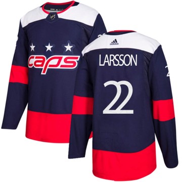 Authentic Adidas Youth Johan Larsson Washington Capitals 2018 Stadium Series Jersey - Navy Blue