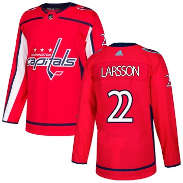 Authentic Adidas Youth Johan Larsson Washington Capitals Home Jersey - Red