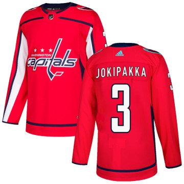 Authentic Adidas Youth Jyrki Jokipakka Washington Capitals Home Jersey - Red