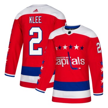 Authentic Adidas Youth Ken Klee Washington Capitals Alternate Jersey - Red