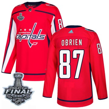 Authentic Adidas Youth Liam O'Brien Washington Capitals Home 2018 Stanley Cup Final Patch Jersey - Red