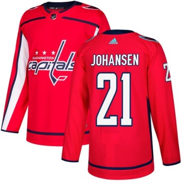 Authentic Adidas Youth Lucas Johansen Washington Capitals Home Jersey - Red