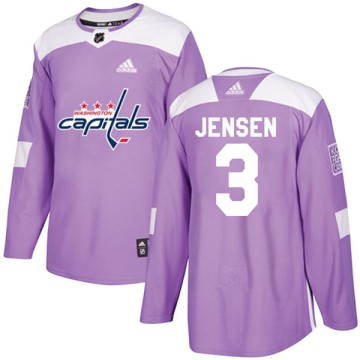 Authentic Adidas Youth Nick Jensen Washington Capitals Fights Cancer Practice Jersey - Purple