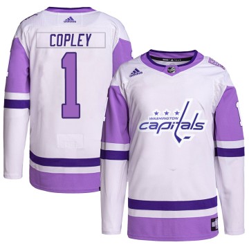 Authentic Adidas Youth Pheonix Copley Washington Capitals Hockey Fights Cancer Primegreen Jersey - White/Purple