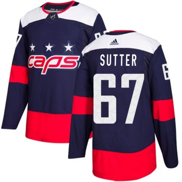 Authentic Adidas Youth Riley Sutter Washington Capitals 2018 Stadium Series Jersey - Navy Blue