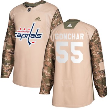 Authentic Adidas Youth Sergei Gonchar Washington Capitals Veterans Day Practice Jersey - Camo