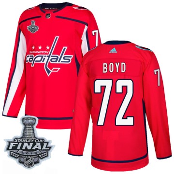 Authentic Adidas Youth Travis Boyd Washington Capitals Home 2018 Stanley Cup Final Patch Jersey - Red