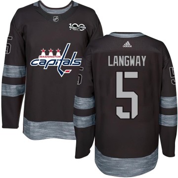 Authentic Youth Rod Langway Washington Capitals 1917-2017 100th Anniversary Jersey - Black