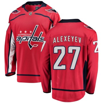 Breakaway Fanatics Branded Men's Alexander Alexeyev Washington Capitals Home Jersey - Red