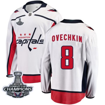 Breakaway Fanatics Branded Men's Alexander Ovechkin Washington Capitals Away 2018 Stanley Cup Champions Patch Jersey - White