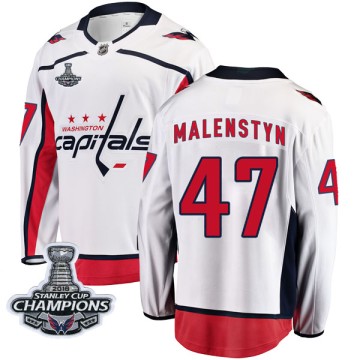 Breakaway Fanatics Branded Men's Beck Malenstyn Washington Capitals Away 2018 Stanley Cup Champions Patch Jersey - White
