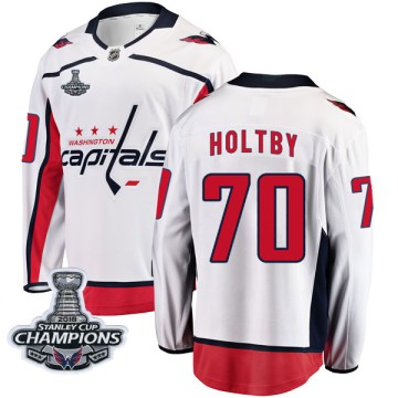 Breakaway Fanatics Branded Men's Braden Holtby Washington Capitals Away 2018 Stanley Cup Champions Patch Jersey - White