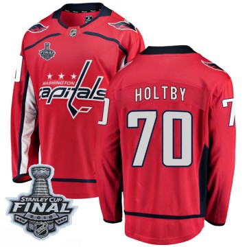 Breakaway Fanatics Branded Men's Braden Holtby Washington Capitals Home 2018 Stanley Cup Final Patch Jersey - Red
