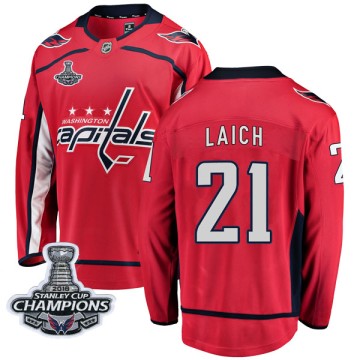 Breakaway Fanatics Branded Men's Brooks Laich Washington Capitals Home 2018 Stanley Cup Champions Patch Jersey - Red