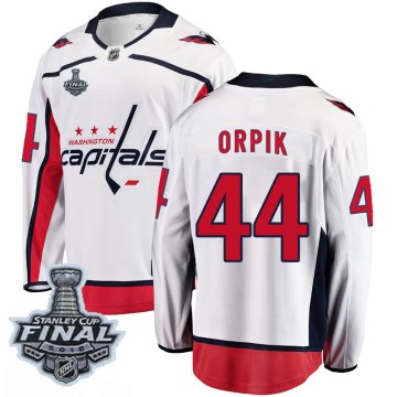 Breakaway Fanatics Branded Men's Brooks Orpik Washington Capitals Away 2018 Stanley Cup Final Patch Jersey - White