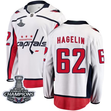 Breakaway Fanatics Branded Men's Carl Hagelin Washington Capitals Away 2018 Stanley Cup Champions Patch Jersey - White