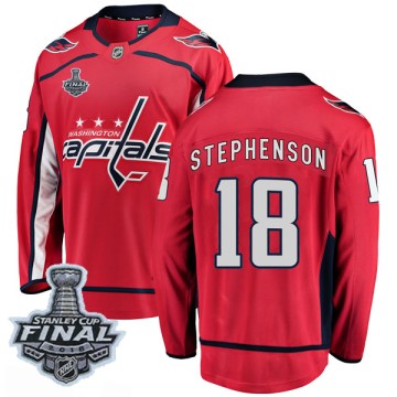 Breakaway Fanatics Branded Men's Chandler Stephenson Washington Capitals Home 2018 Stanley Cup Final Patch Jersey - Red