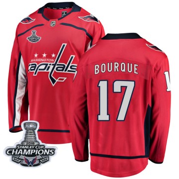 Breakaway Fanatics Branded Men's Chris Bourque Washington Capitals Home 2018 Stanley Cup Champions Patch Jersey - Red