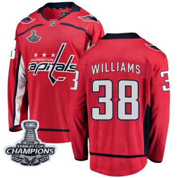 Breakaway Fanatics Branded Men's Colby Williams Washington Capitals Home 2018 Stanley Cup Champions Patch Jersey - Red