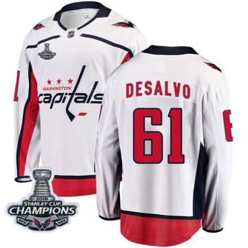 Breakaway Fanatics Branded Men's Dan DeSalvo Washington Capitals Away 2018 Stanley Cup Champions Patch Jersey - White