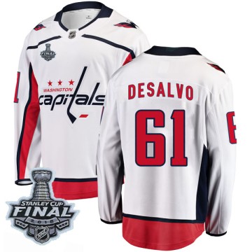 Breakaway Fanatics Branded Men's Dan DeSalvo Washington Capitals Away 2018 Stanley Cup Final Patch Jersey - White