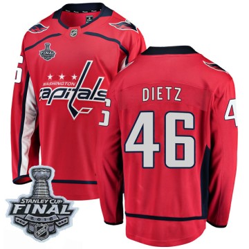 Breakaway Fanatics Branded Men's Darren Dietz Washington Capitals Home 2018 Stanley Cup Final Patch Jersey - Red