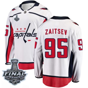Breakaway Fanatics Branded Men's Dmitriy Zaitsev Washington Capitals Away 2018 Stanley Cup Final Patch Jersey - White