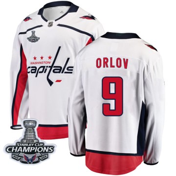 Breakaway Fanatics Branded Men's Dmitry Orlov Washington Capitals Away 2018 Stanley Cup Champions Patch Jersey - White