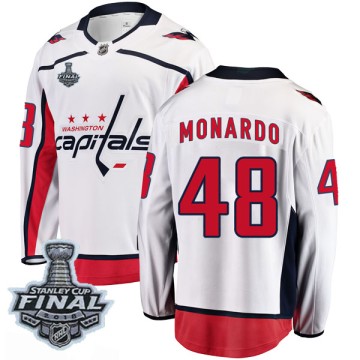 Breakaway Fanatics Branded Men's Domenic Monardo Washington Capitals Away 2018 Stanley Cup Final Patch Jersey - White
