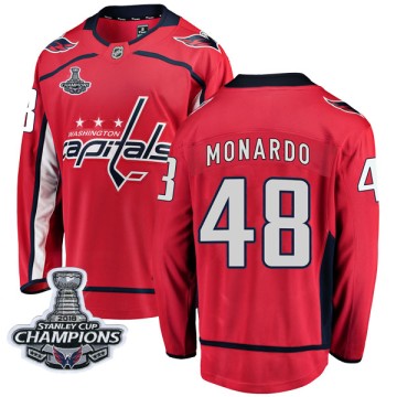 Breakaway Fanatics Branded Men's Domenic Monardo Washington Capitals Home 2018 Stanley Cup Champions Patch Jersey - Red