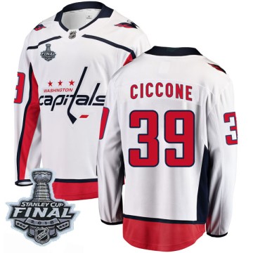 Breakaway Fanatics Branded Men's Enrico Ciccone Washington Capitals Away 2018 Stanley Cup Final Patch Jersey - White