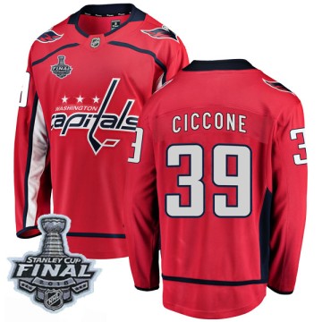 Breakaway Fanatics Branded Men's Enrico Ciccone Washington Capitals Home 2018 Stanley Cup Final Patch Jersey - Red