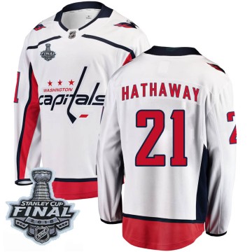 Breakaway Fanatics Branded Men's Garnet Hathaway Washington Capitals Away 2018 Stanley Cup Final Patch Jersey - White