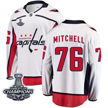 Breakaway Fanatics Branded Men's Garrett Mitchell Washington Capitals Away 2018 Stanley Cup Champions Patch Jersey - White
